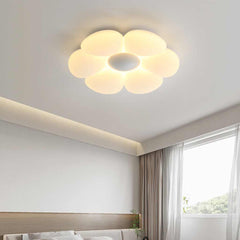 Flush Mount Ceiling Light Cream Acrylic Flower LED White Bedroom