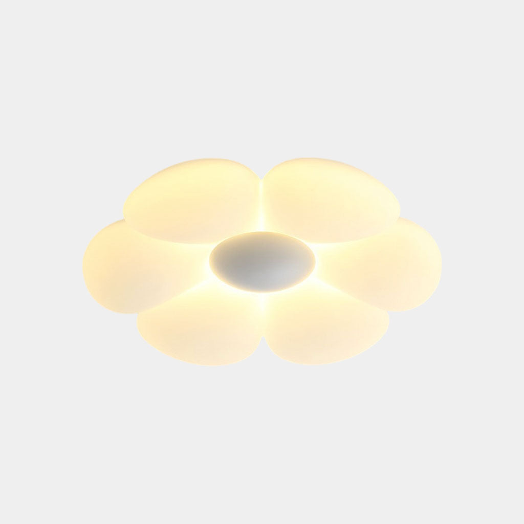 Flush Mount Ceiling Light Cream Acrylic Flower LED White