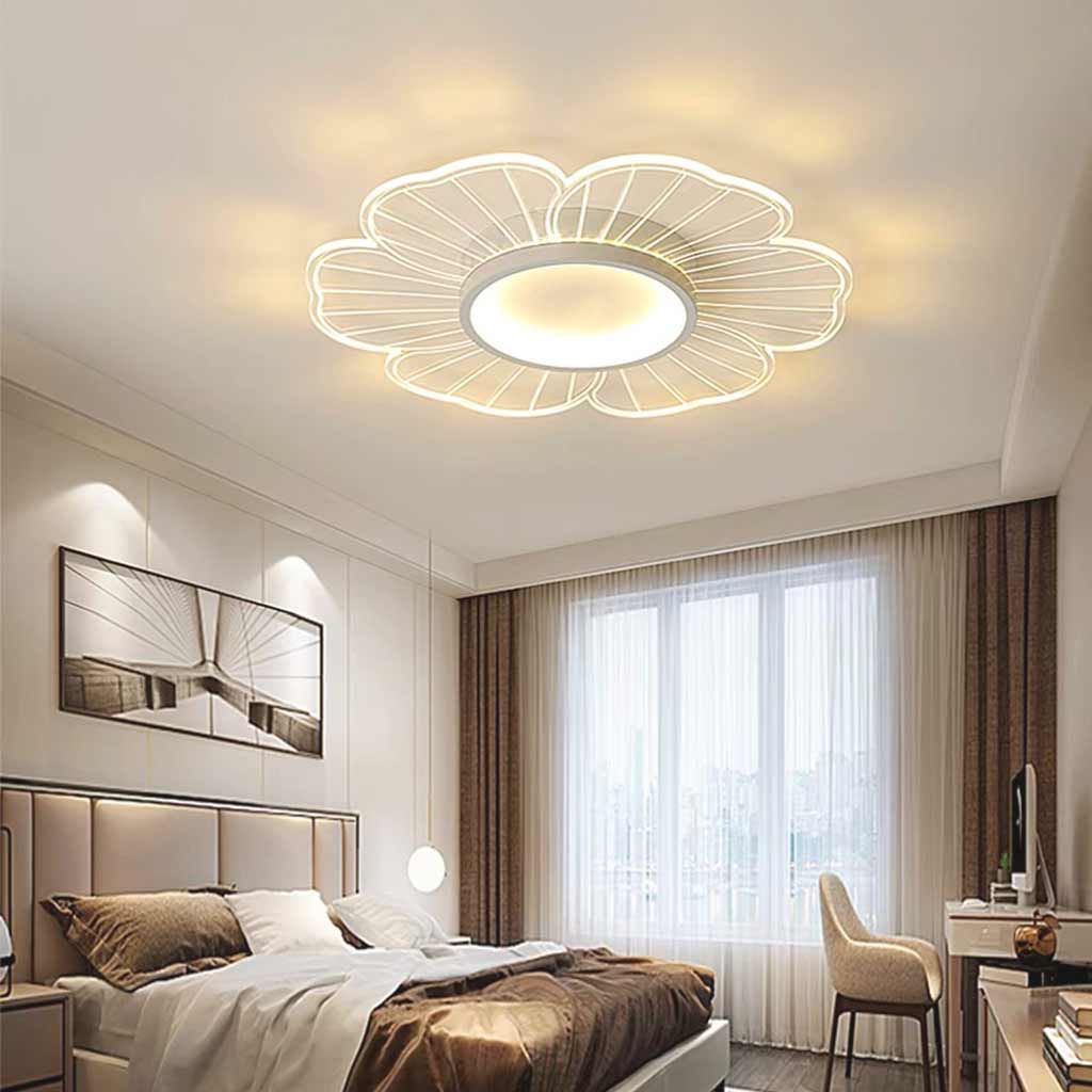 Flush Mount Ceiling Light Elegant Acrylic Flower LED Bedroom