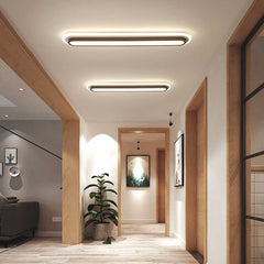 Flush Mount Ceiling Light Linear Black Hallway