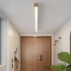Flush Mount Ceiling Light Long Wooden Linear Hallway