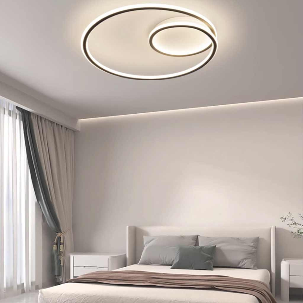 Flush Mount Ceiling Light Minimalist Circle Black Bedroom