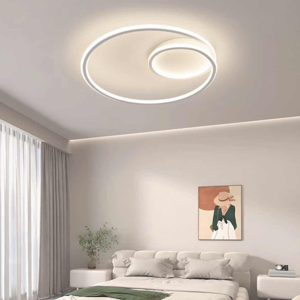 Flush Mount Ceiling Light Minimalist Circle White Bedroom