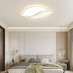 Flush Mount Ceiling Light Unique Leaf White Bedroom