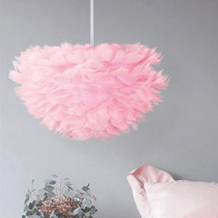 Luxury Globe Goose Feather Pink Pendant Light