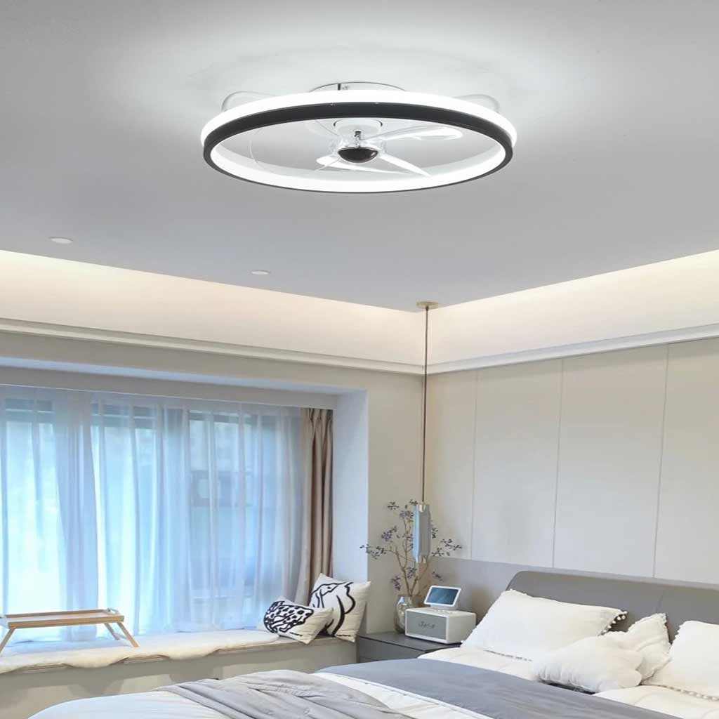 LED Ceiling Light with Fan Black Bedroom