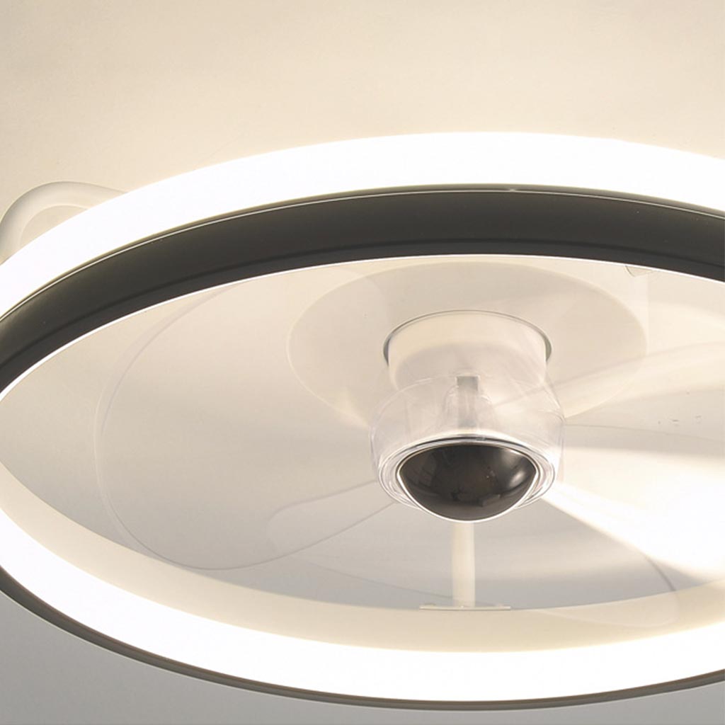 LED Ceiling Light with Fan Black Detail