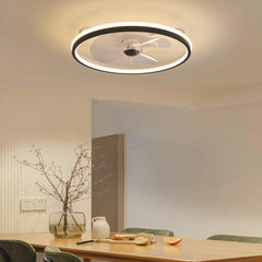 LED Ceiling Light with Fan Black Dining Room