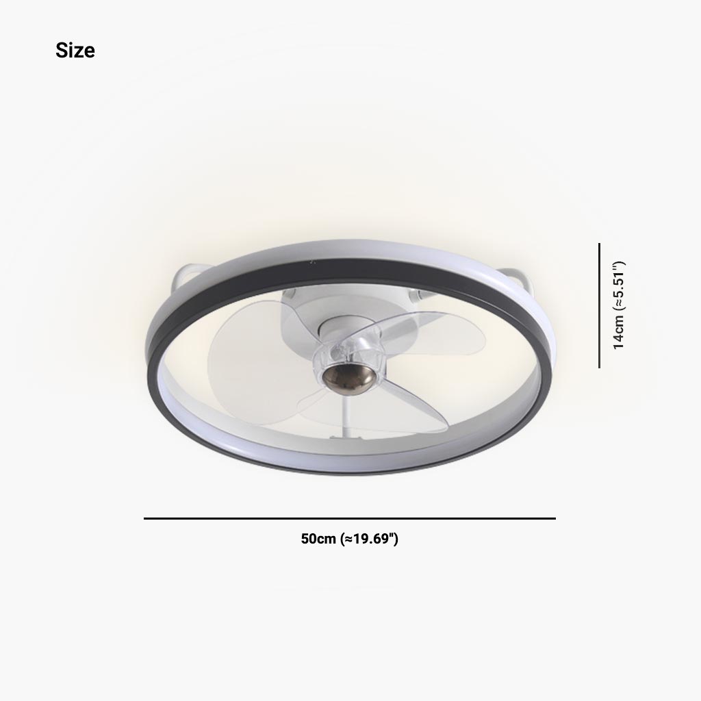LED Ceiling Light with Fan Black Size