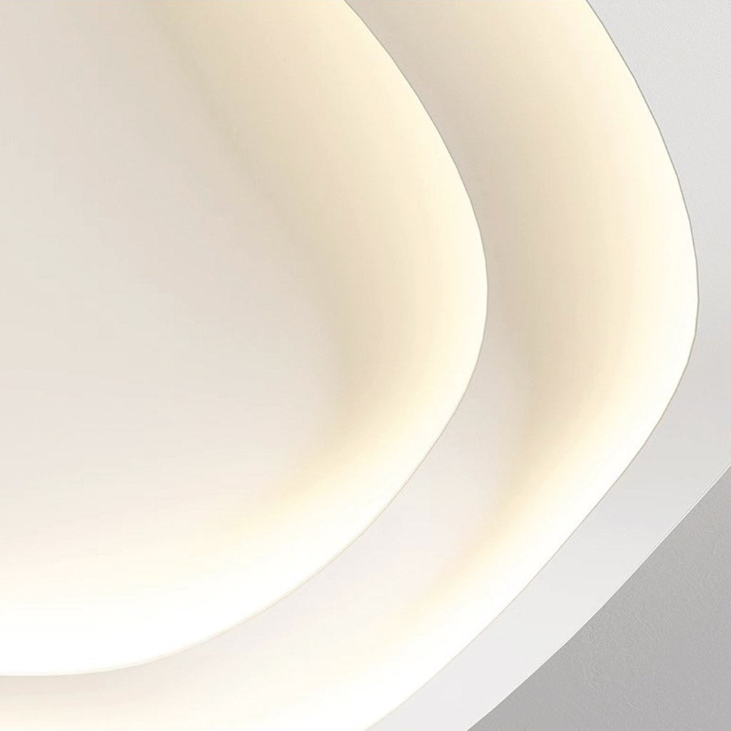 Minimalist White Flush Mount LED Ceiling Light Detail
