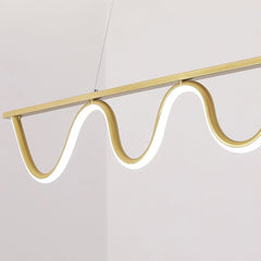 Modern Linear Wavy Pendant Light Detail