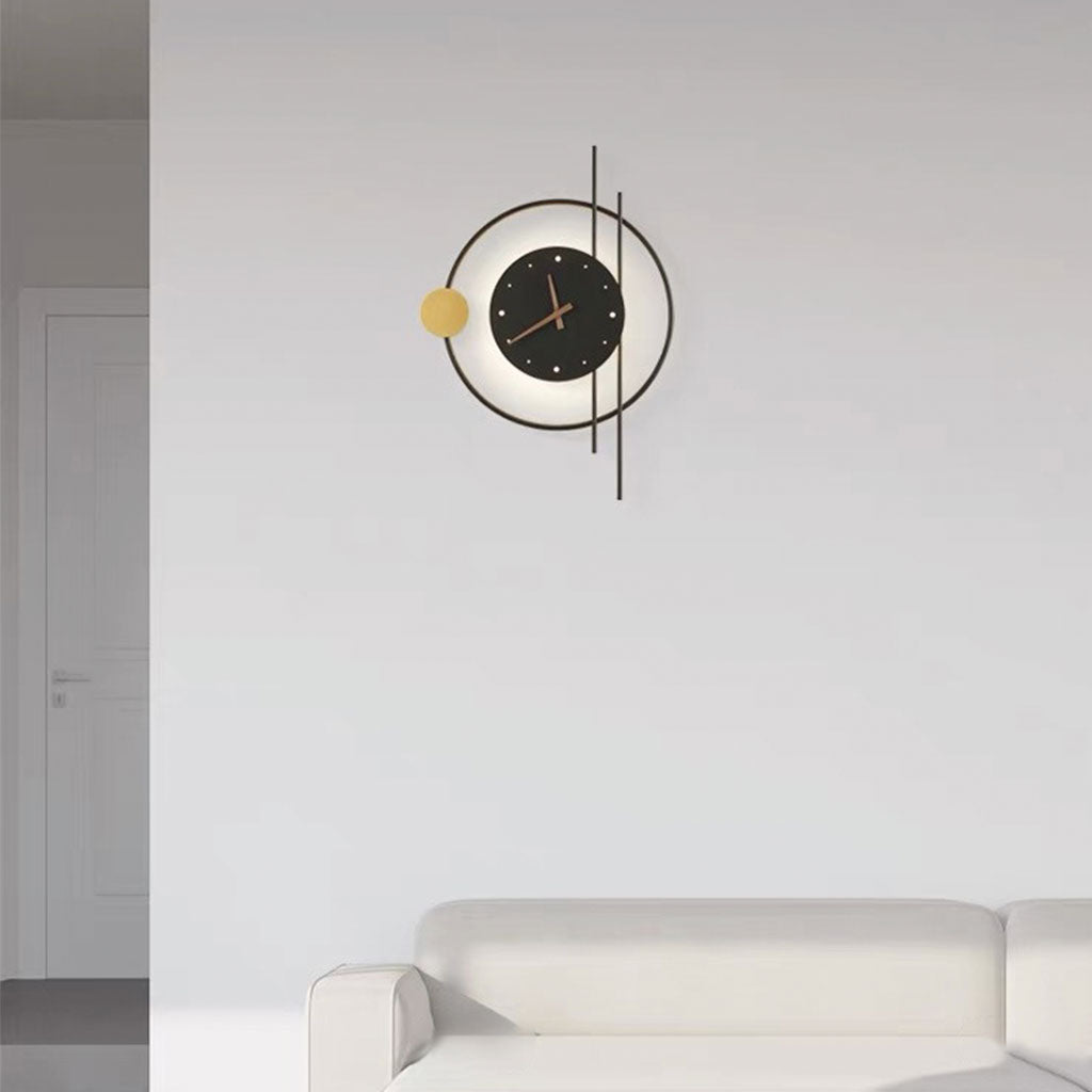 Mute Wall Clock LED Light Decorative Living Room