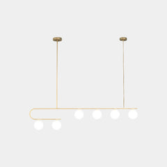 Pendant Chandelier Light Nordic Brass Glass Globe