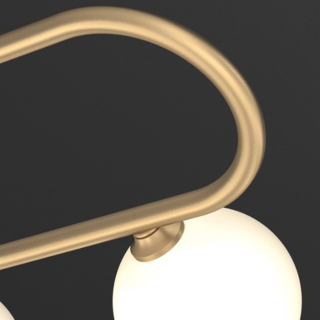 Pendant Chandelier Light Nordic Linear Brass Glass Globe Detail