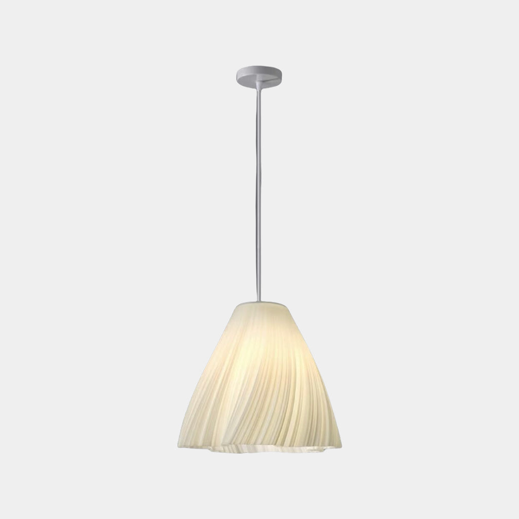 Pendant Light 3D Printed Pleated Acrylic Small Indoor White