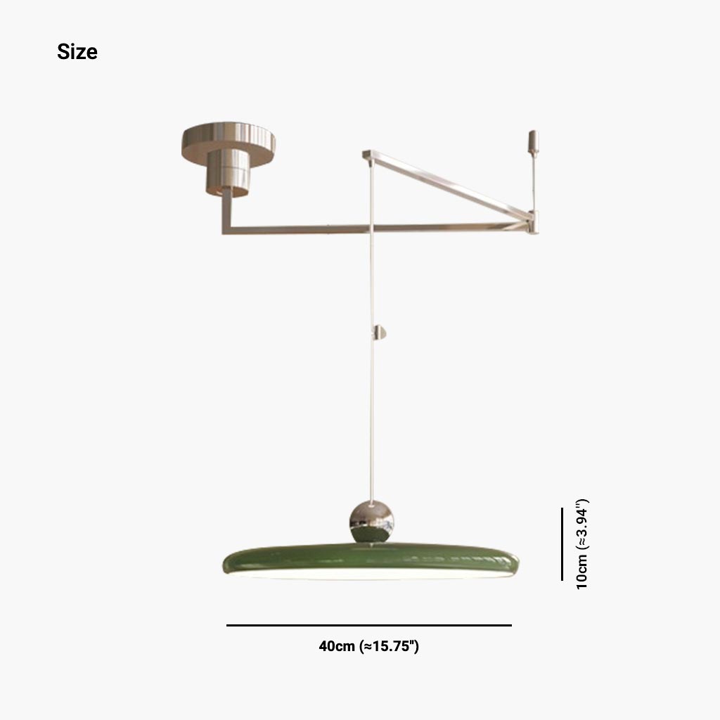 Pendant Light Adjustable Swing Arm UFO Green Size