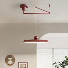 Pendant Light Adjustable Swing Arm UFO Red Living Room