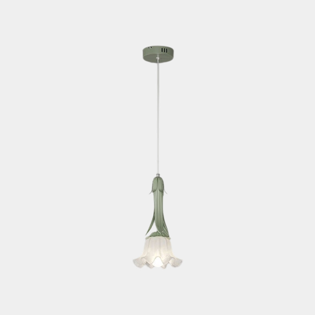 Pendant Light Art Deco Small Lily of the Valley Green