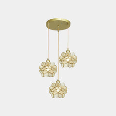 Pendant Light Artistic Glass Flower Diamond Round