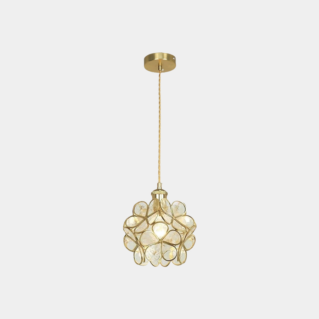 Pendant Light Artistic Glass Flower Transparent