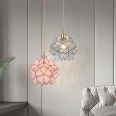 Pendant Light Artistic Small Glass Flower Petal Living Room