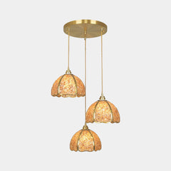 Pendant Light Brass Crystal 3 Light Multi Color