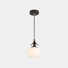 Pendant Light Bronze White Glass Flower