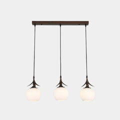 Pendant Light Contemporary Bronze White Flower