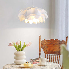 Pendant Light Elegant Cream Acrylic Flower Shaped Dining Table