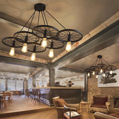 Pendant Light Farmhouse Chandelier Wheel Restaurant