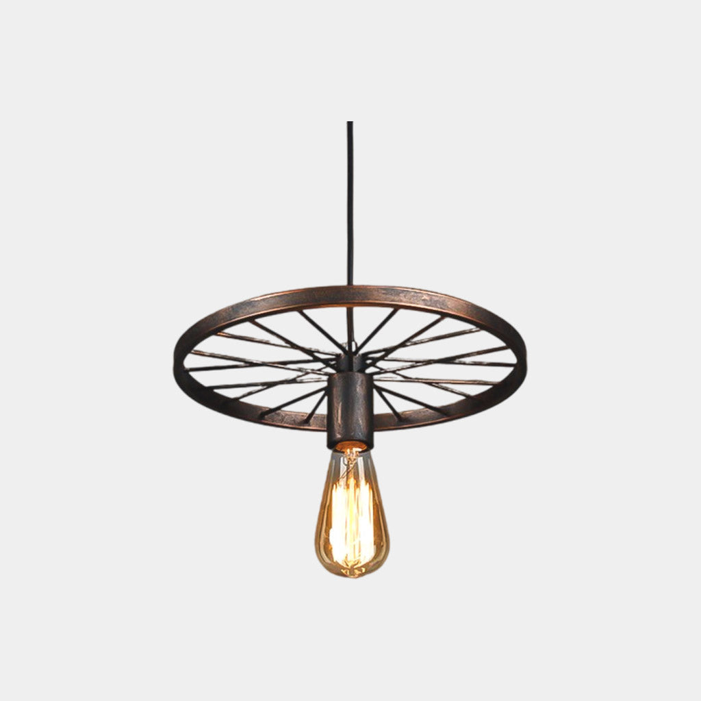 Pendant Light Farmhouse Chandelier Wheel Rust