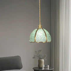 Pendant Light French Brass Colorful Crystal Dome Sitting Room