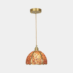 Pendant Light French Brass Colorful Crystal Dome