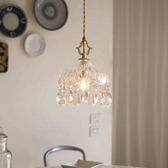 Pendant Light French Brass Crystal Glass Dining Room