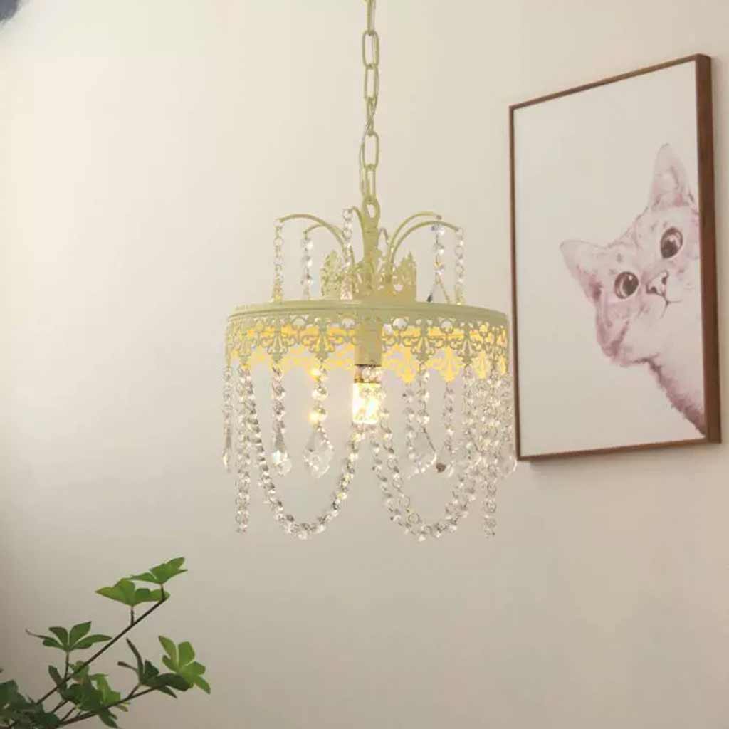 Pendant Light French Round Iron Crystal Tassel Corner