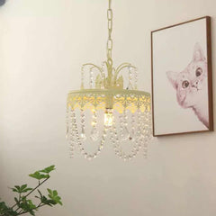 Pendant Light French Round Iron Crystal Tassel Corner