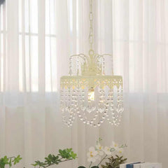 Pendant Light French Round Iron Crystal Tassel Room