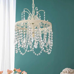 Pendant Light French Round Iron Crystal Tassel Study Room