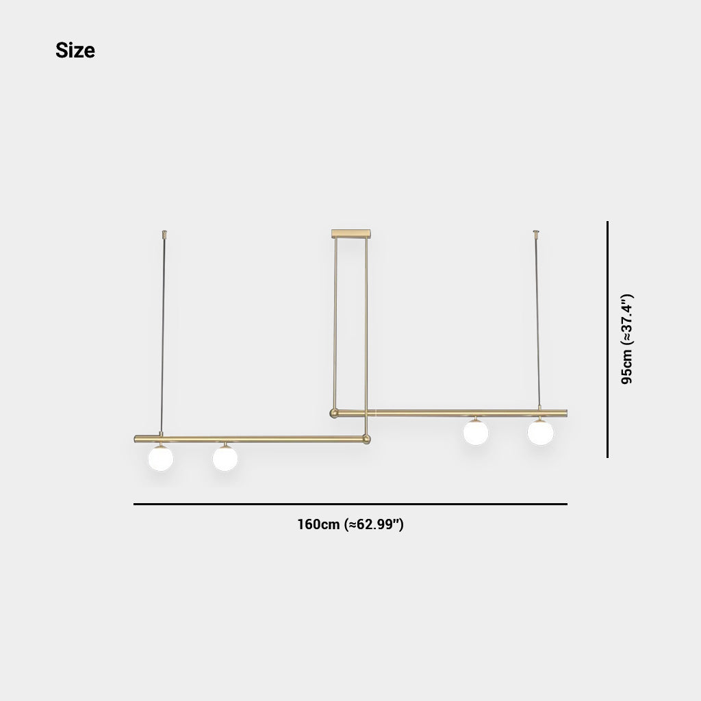 Pendant Light Linear 4 Bulbs Size