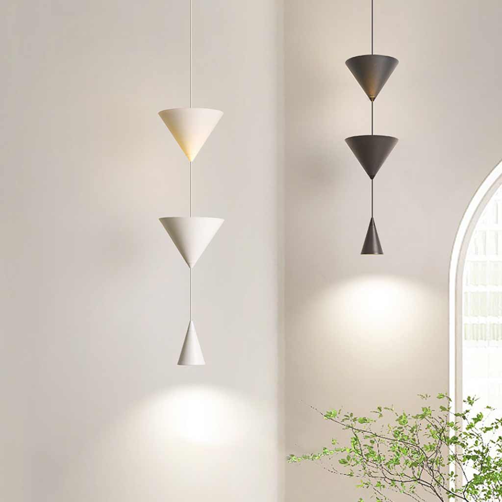 Pendant Light Minimalist Cone Hourglass Acrylic Room