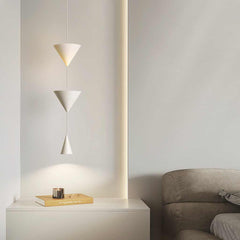 Pendant Light Minimalist Cone Hourglass Acrylic White Living Room