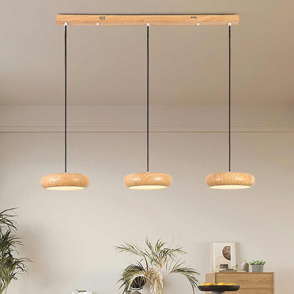 Pendant Light Minimalist Disc LED Log Color Dining Room