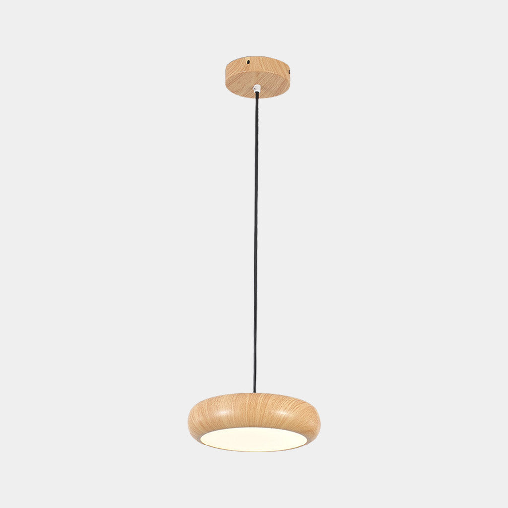 Pendant Light Minimalist Disc LED Walnut Log Color