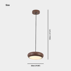 Pendant Light Minimalist Disc LED Walnut Size