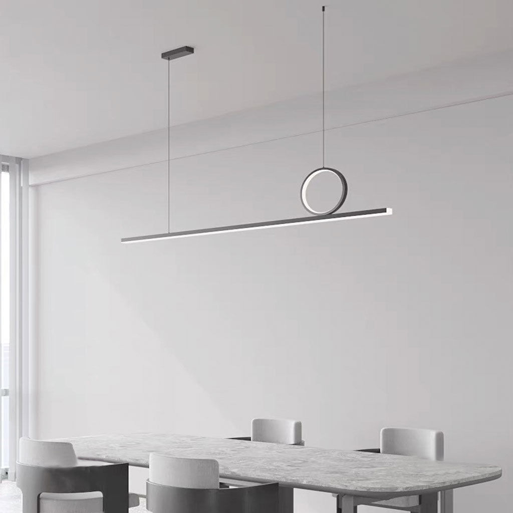 Pendant Light Minimalist Geometric Linear Black Dining Room