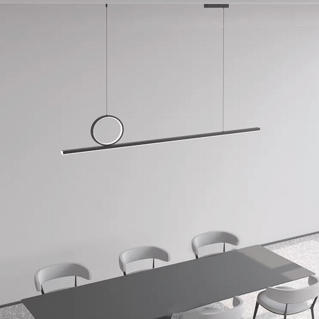 Pendant Light Minimalist Geometric Linear Black Dining Table