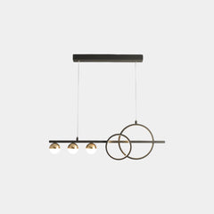 Pendant Light Minimalist Linear Glass Globe Ring Black