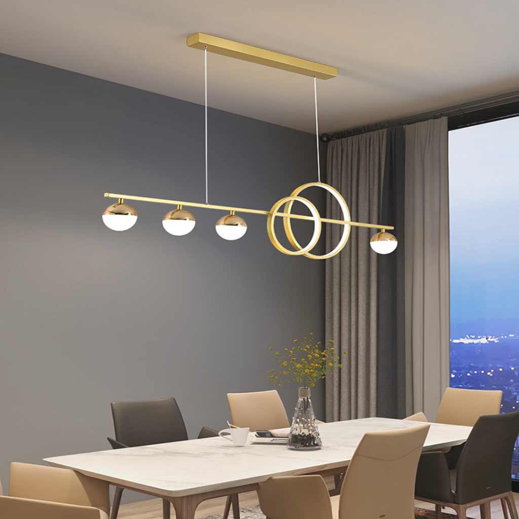 Pendant Light Minimalist Linear Glass Globe Ring Dining Table