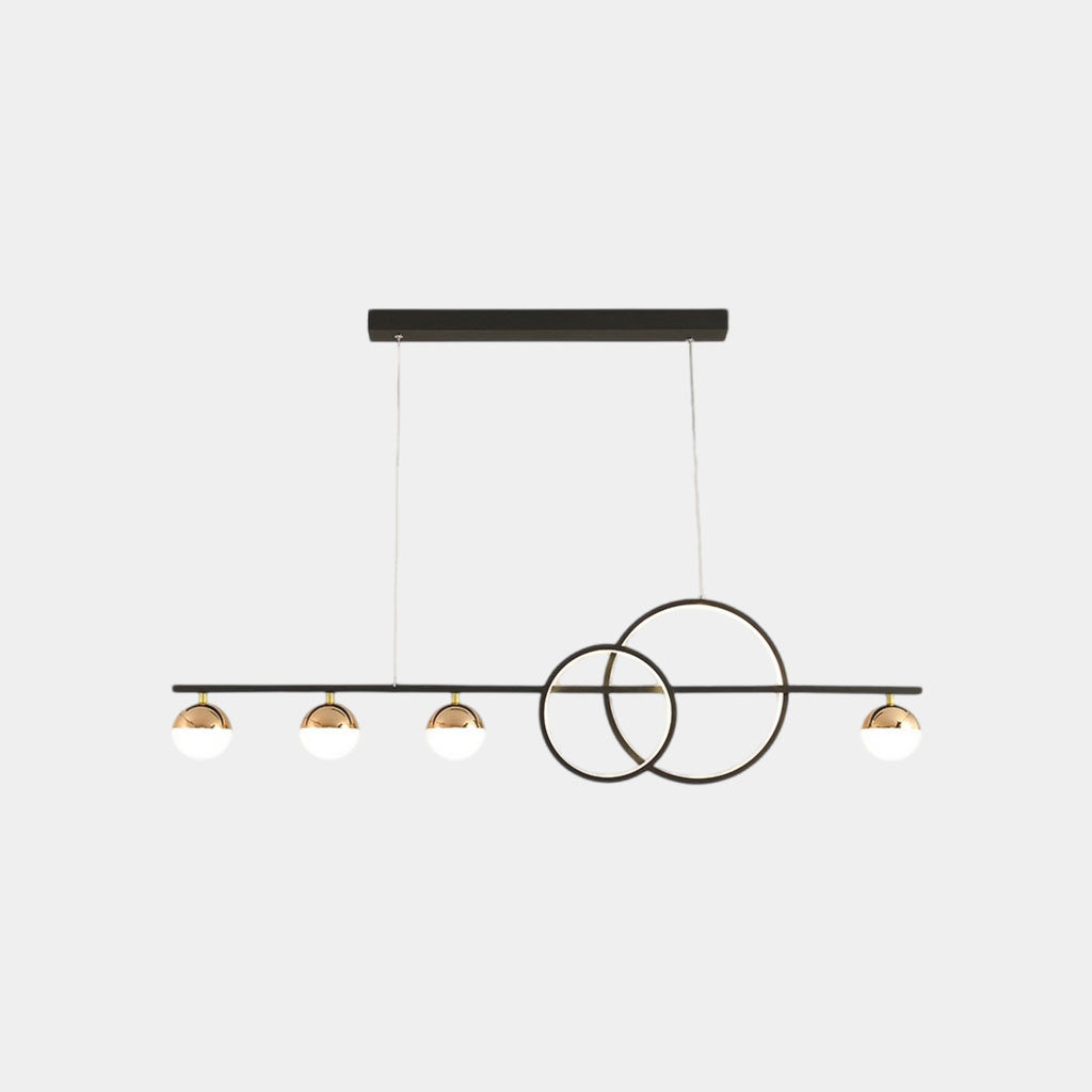 Pendant Light Minimalist Linear Glass Globe Ring