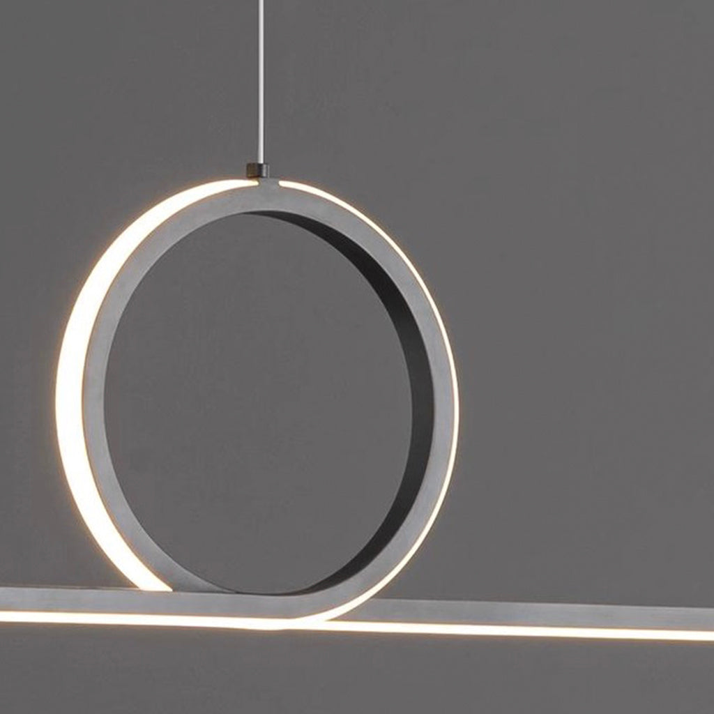 Pendant Light Minimalist Linear Loop Black Detail